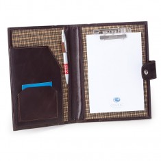 Porta bloco com bolso interno com espaço para caneta, bloco 50 para folhas A-5